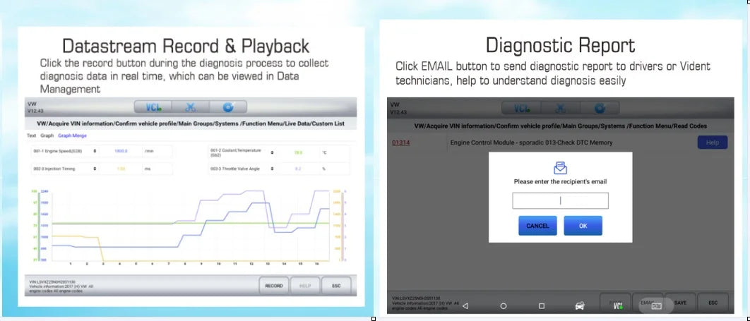 Vident iSmart800Pro Car Scanner All System Diagnosis 40 Reset Function OBDII Full Function Key Fob Programming Scanner Tool