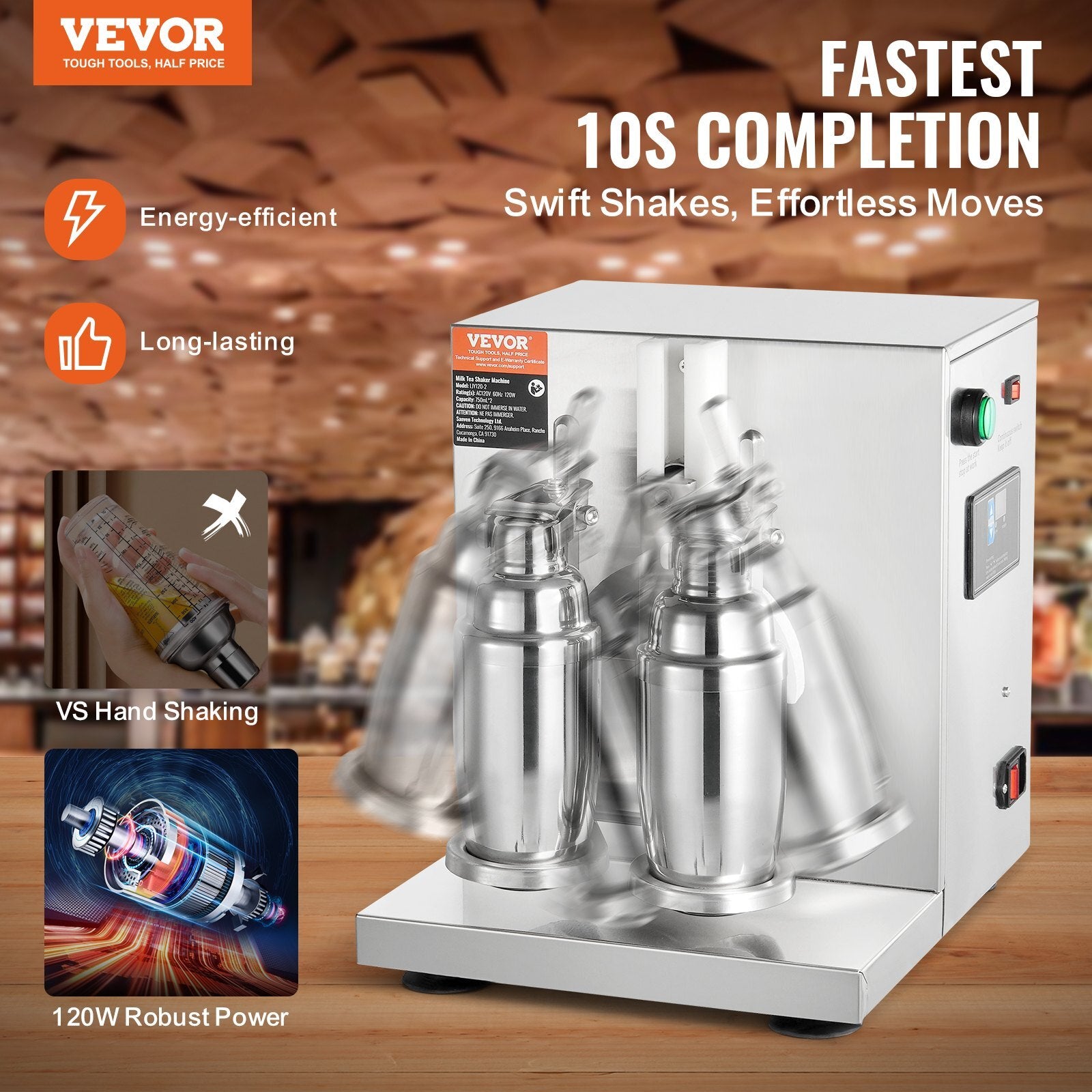 VEVOR Milkshake Maker Machine, 120W Commercial Milk Tea Shaker - Premium Granita & Slushy Machines from VEVOR - Just $246.74! Shop now at Rapidvehicles