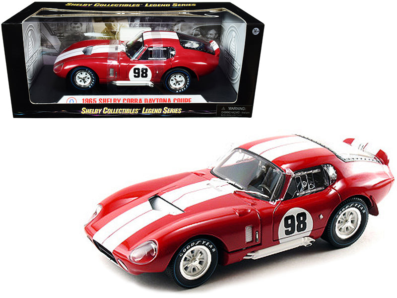 1965 Shelby Cobra Daytona Coupe #98 Red with White Stripes 1/18 Diecast Model Car by Shelby Collectibles free shipping USA