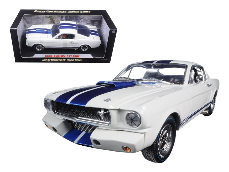 1965 Ford Mustang Shelby GT350R White with Blue Stripes and - Premium Mustang Models from Shelby Collectibles - Just $91.67! Shop now at Rapidvehicles