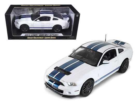 2013 Ford Shelby Cobra GT500 SVT White with Blue Stripes 1/18 - Premium Mustang Models from Shelby Collectibles - Just $110.69! Shop now at Rapidvehicles