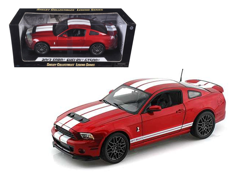 2013 Ford Shelby Mustang GT500 Metallic Red with White Stripes - Premium Mustang Models from Shelby Collectibles - Just $110.69! Shop now at Rapidvehicles