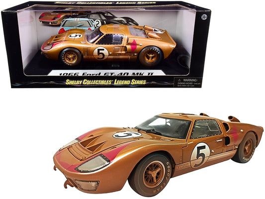 1966 Ford GT-40 MK II #5 Gold After Race (Dirty Version) 1/18 - Premium Ford Models from Shelby Collectibles - Just $110.69! Shop now at Rapidvehicles