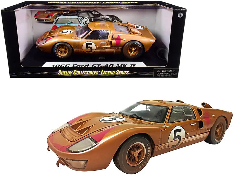 1966 Ford GT-40 MK II #5 Gold After Race (Dirty Version) 1/18 Diecast 