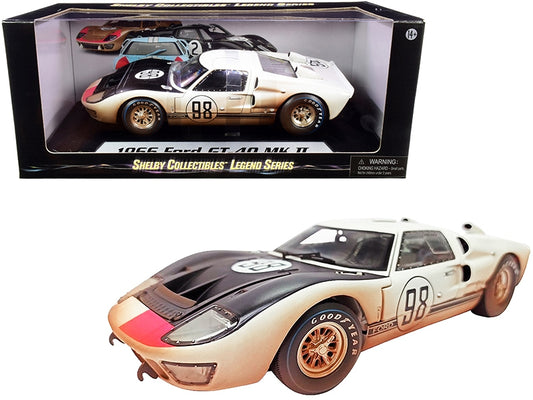 1966 Ford GT-40 MK II #98 White with Black Hood After Race (Dirty - Premium Ford Models from Shelby Collectibles - Just $101.85! Shop now at Rapidvehicles