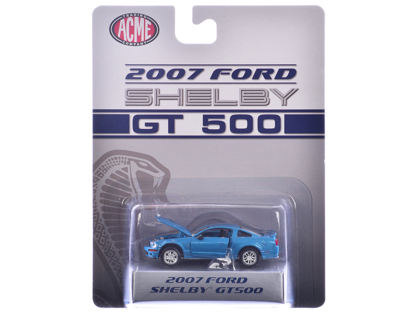 2007 Ford Shelby GT500 Windveil Blue Metallic "Shelby Collectibles" Series 1/64 Diecast Model Car by ACME
