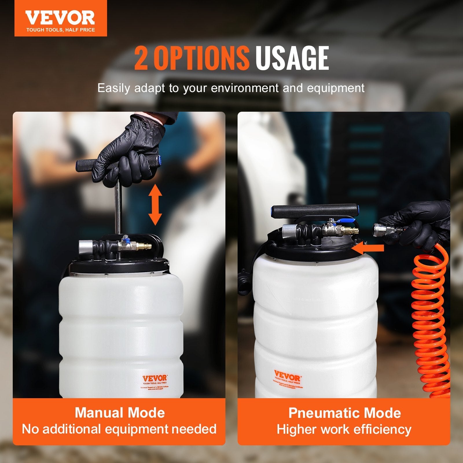 VEVOR Fluid Extractor, 4 Gallons (15 Liters), Pneumatic/Manual Oil Changer Vacuum Fluid Extractor with Dipstick and Suction Hose, Oil Extractor Change Pump for Automotive Fluids Vacuum Evacuation - Premium Fluid Evacuator from VEVOR - Just $76.99! Shop now at Rapidvehicles