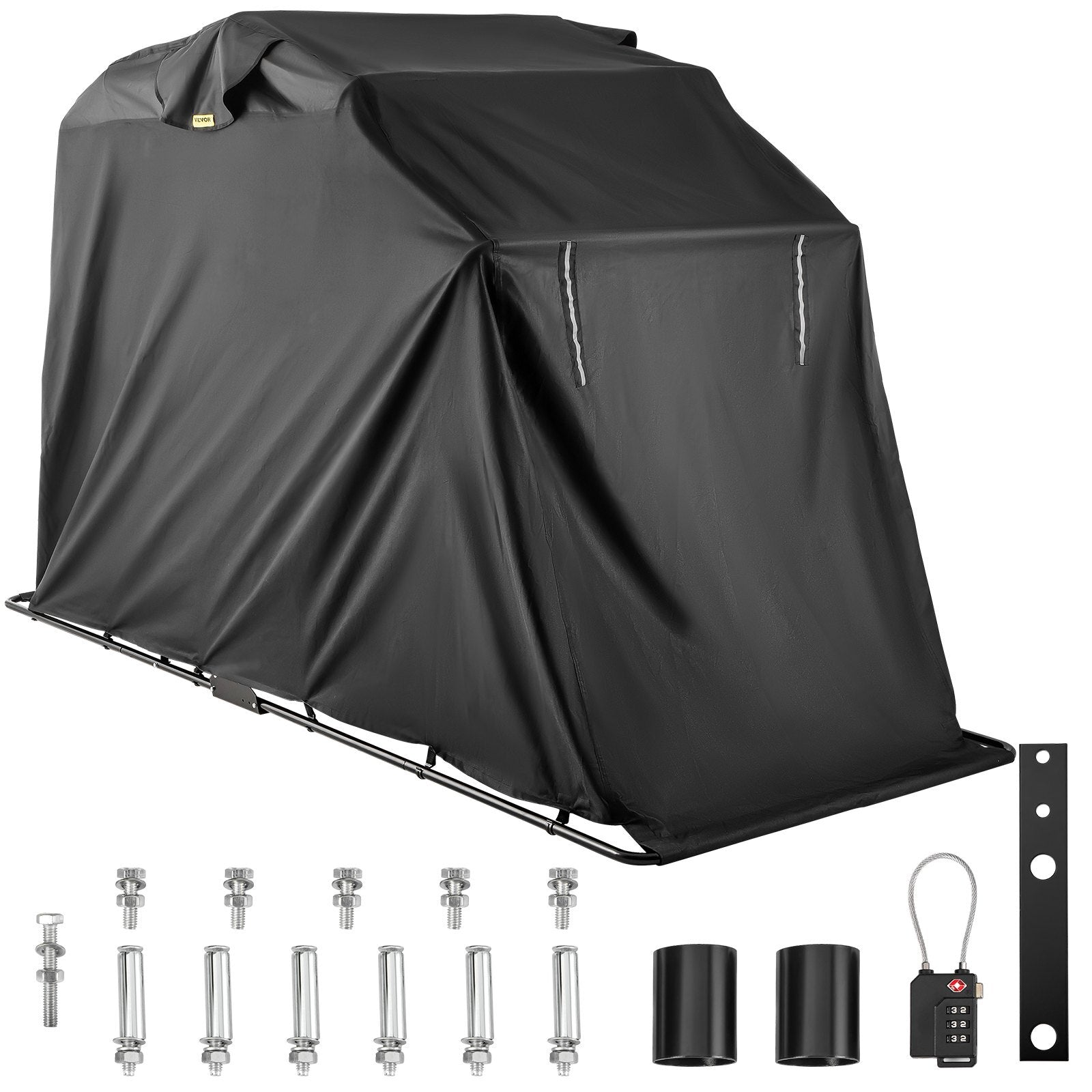 VEVOR Motorcycle Shelter Storage Waterproof Motorbike Storage Tent Oxford 600D Black Color Motorcycle Shelter Shed with TSA Code Lock & Carry Bag - Premium Motorcycle Shelter from VEVOR - Just $241.99! Shop now at Rapidvehicles