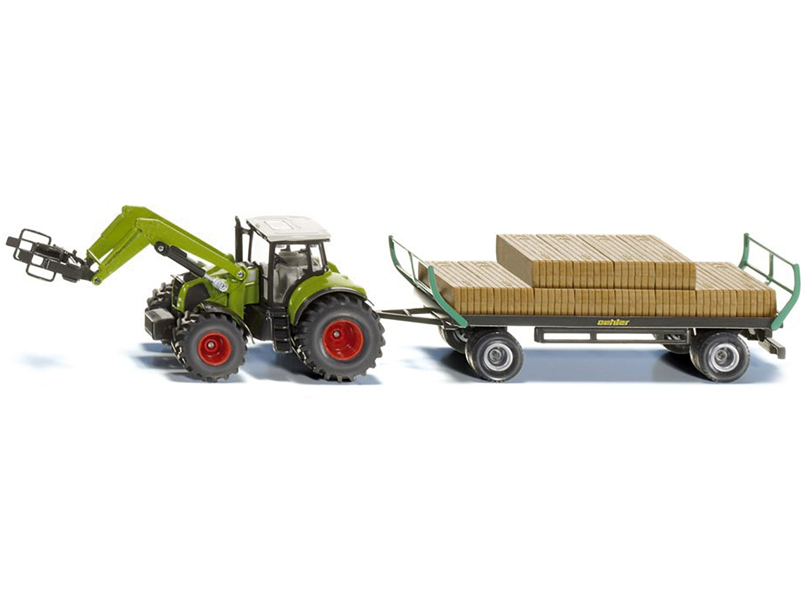 Claas Tractor with Square Bale Grab Green and Oehler Bale Trailer - Premium Other from SIKU - Just $80.06! Shop now at Rapidvehicles