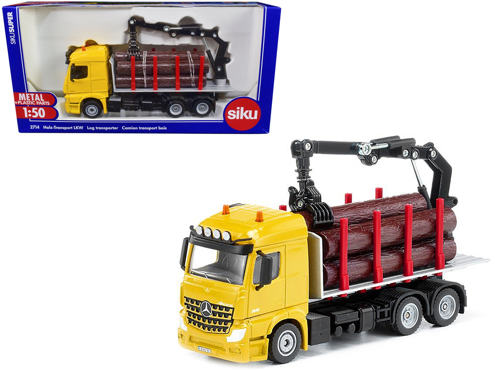 Mercedes-Benz Arocs 2645 Log Transporter Yellow 1/50 Diecast - Premium Mercedes Models from SIKU - Just $67.49! Shop now at Rapidvehicles