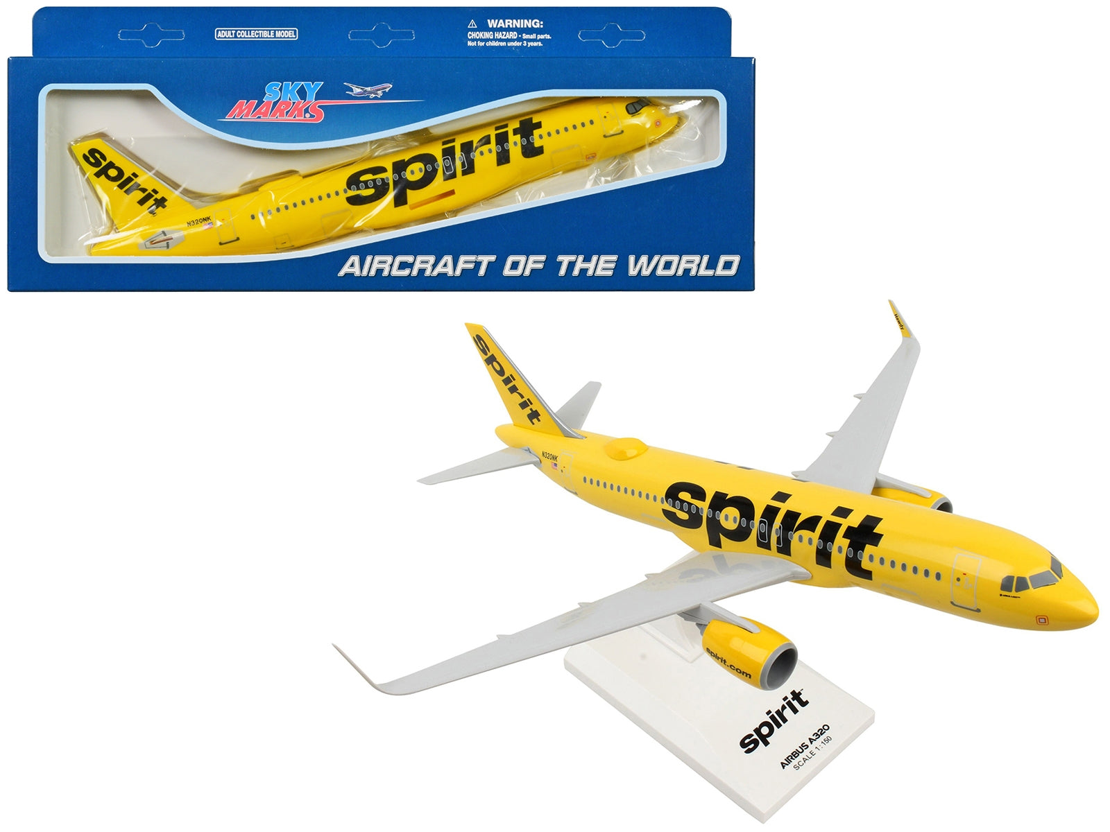 Airbus A320neo Commercial Aircraft with Wi-Fi Dome "Spirit Airlines" (N320NK) Yellow (Snap-Fit) 1/150 Plastic Model by Skymarks - Premium Aircrafts and War Planes from Skymarks - Just $73.99! Shop now at Rapidvehicles