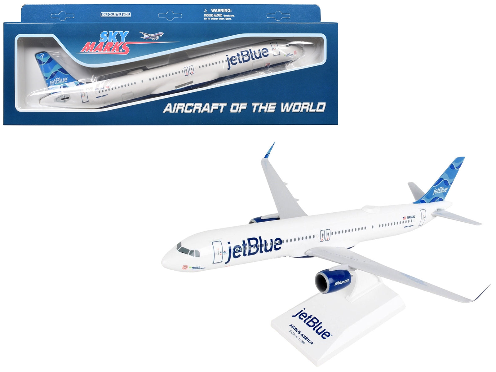 Airbus A321neo Commercial Aircraft "JetBlue" (N4048J) White with Blue Tail (Snap-Fit) 1/150 Plastic Model by Skymarks - Premium Aircrafts and War Planes from Skymarks - Just $83.28! Shop now at Rapidvehicles