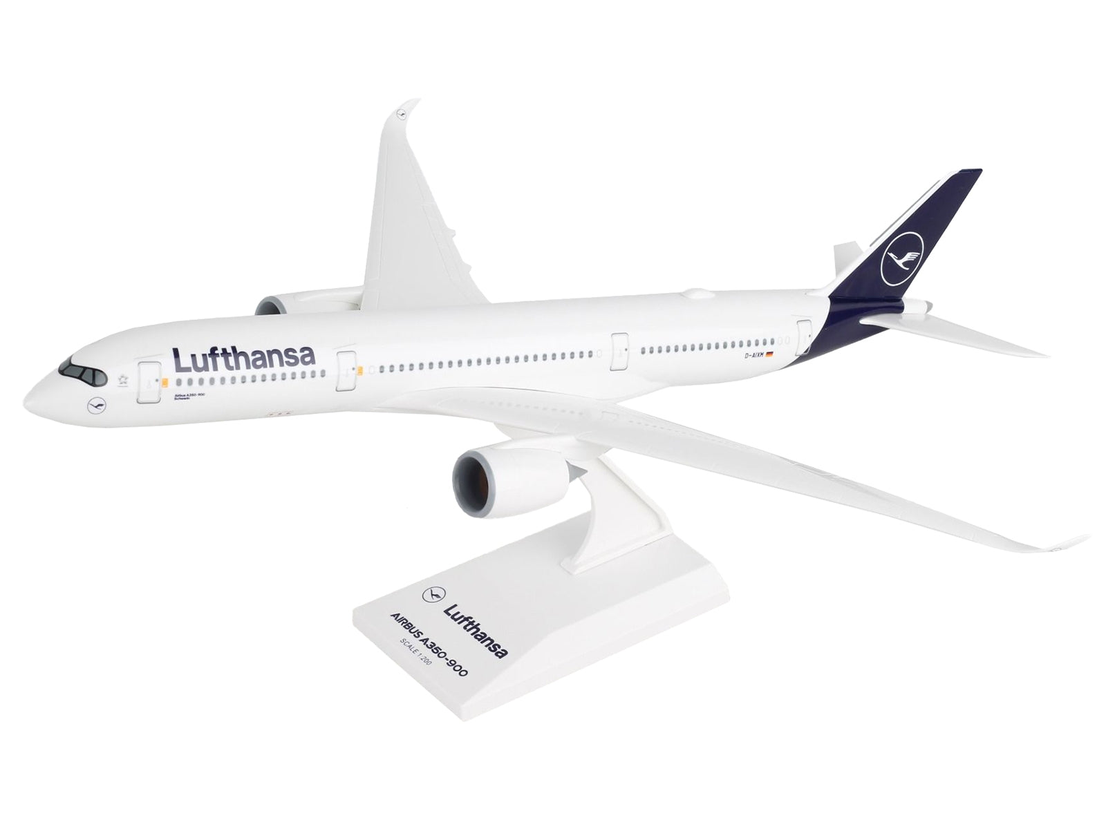 Airbus A350-900 Commercial Aircraft "Lufthansa" (D-AIXM) White with Dark Blue Tail (Snap-Fit) 1/200 Plastic Model by Skymarks - Premium Airbus from Skymarks - Just $80.99! Shop now at Rapidvehicles