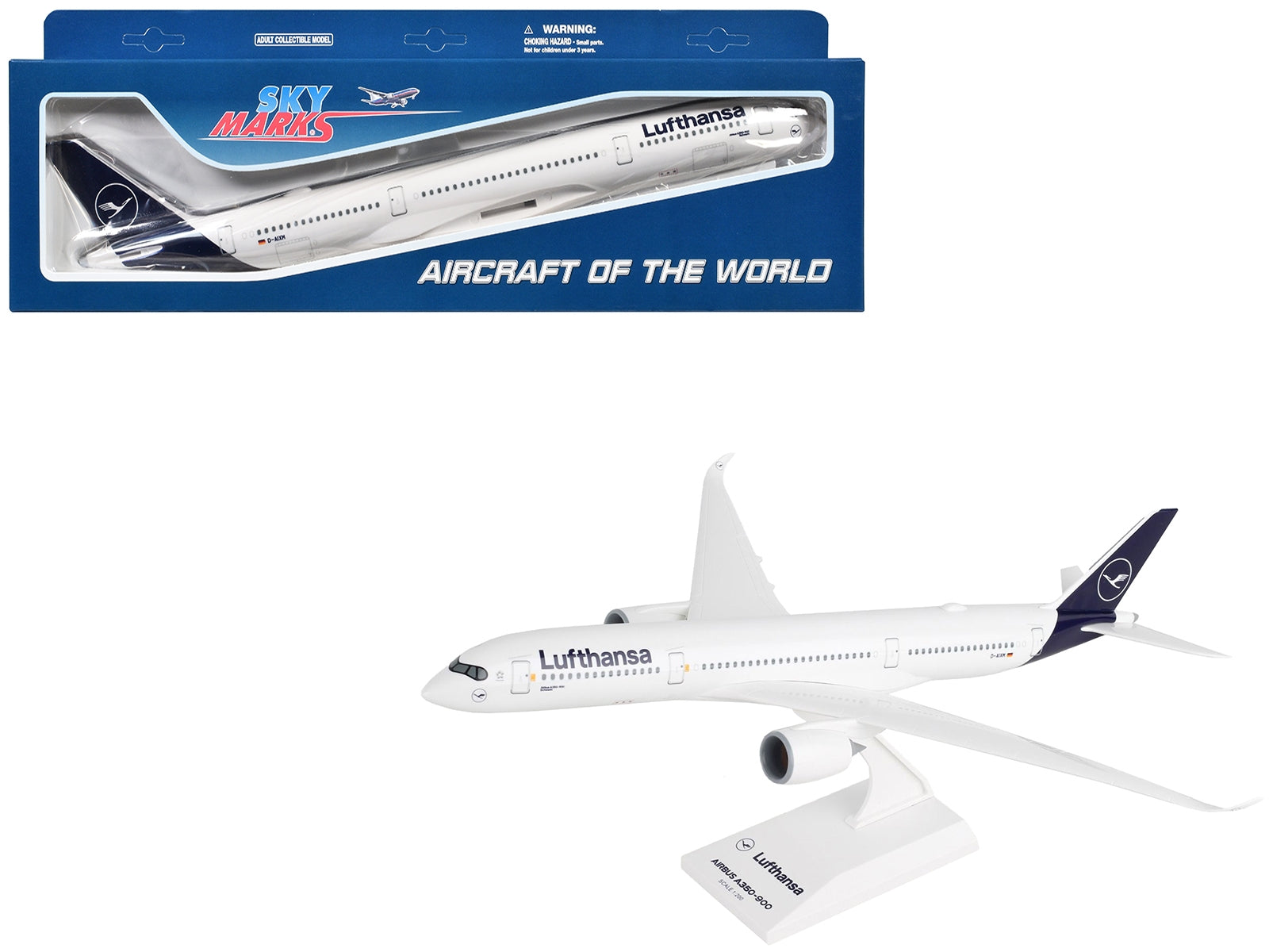 Airbus A350-900 Commercial Aircraft "Lufthansa" (D-AIXM) White with Dark Blue Tail (Snap-Fit) 1/200 Plastic Model by Skymarks - Premium Airbus from Skymarks - Just $80.99! Shop now at Rapidvehicles