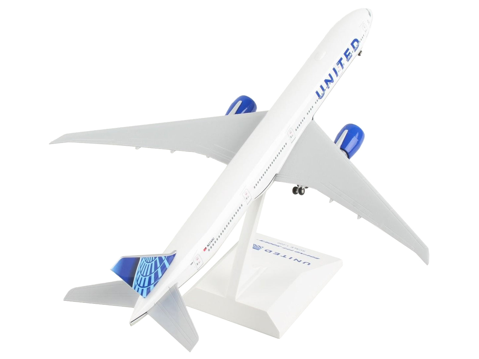 Boeing 777-300 Commercial Aircraft with Landing Gear "United Airlines" (N2749U) White with Blue Tail (Snap-Fit) 1/200 Plastic Model by Skymarks - Premium Boeing from GeminiJets - Just $87.99! Shop now at Rapidvehicles