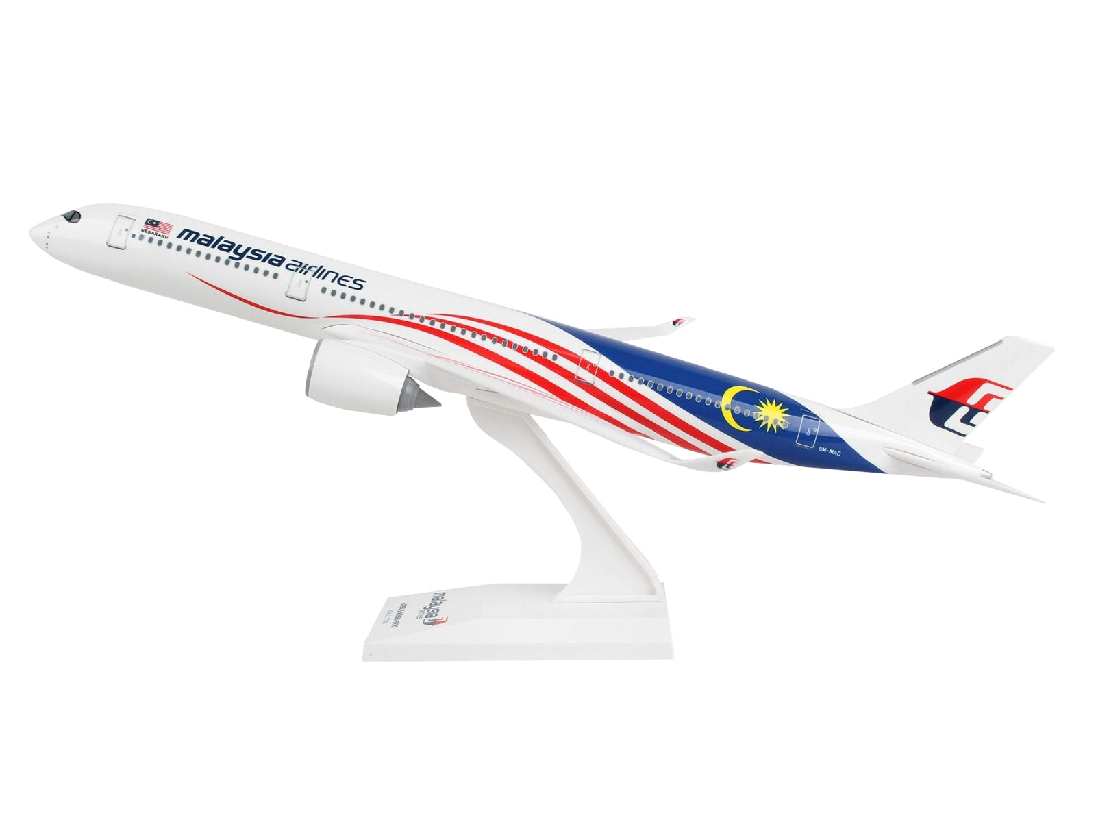 Airbus A350-900 Commercial Aircraft "Malaysia Airlines" (9M-MAC) White with Flag Graphics (Snap-Fit) 1/200 Plastic Model by Skymarks - Premium Airbus from Skymarks - Just $80.99! Shop now at Rapidvehicles