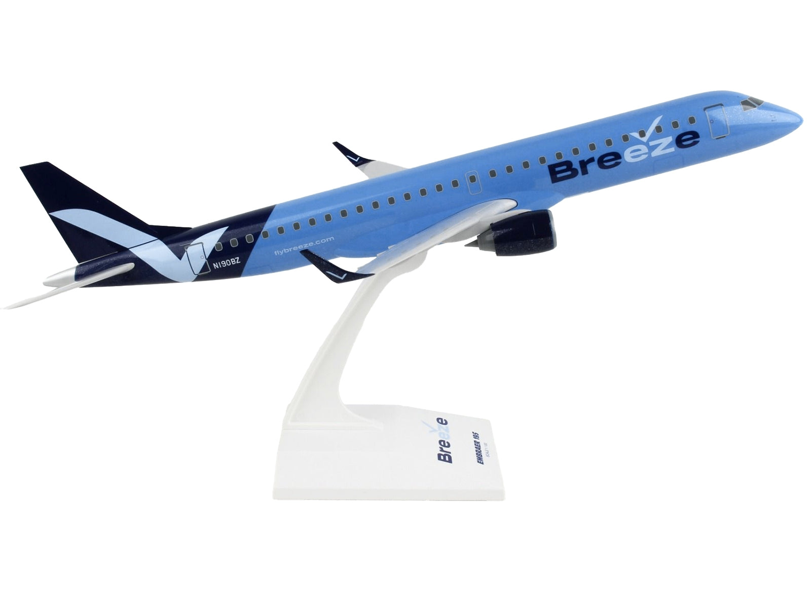 Embraer E195 Commercial Aircraft "Breeze Airways" (N190BZ) Blue (Snap-Fit) 1/100 Plastic Model by Skymarks - Premium Embraer from Skymarks - Just $102.99! Shop now at Rapidvehicles