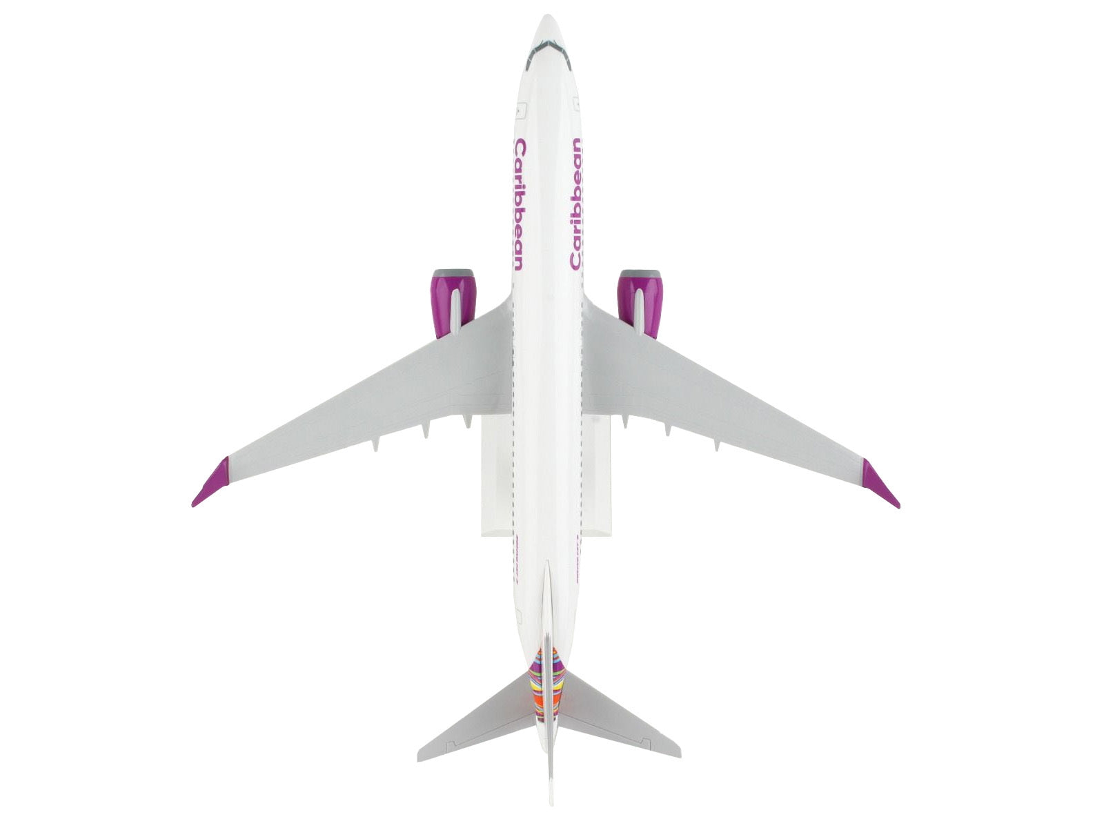 Boeing 737 MAX 8 Commercial Aircraft "Caribbean Airlines" White with Tail Graphics (Snap-Fit) 1/130 Plastic Model by Skymarks