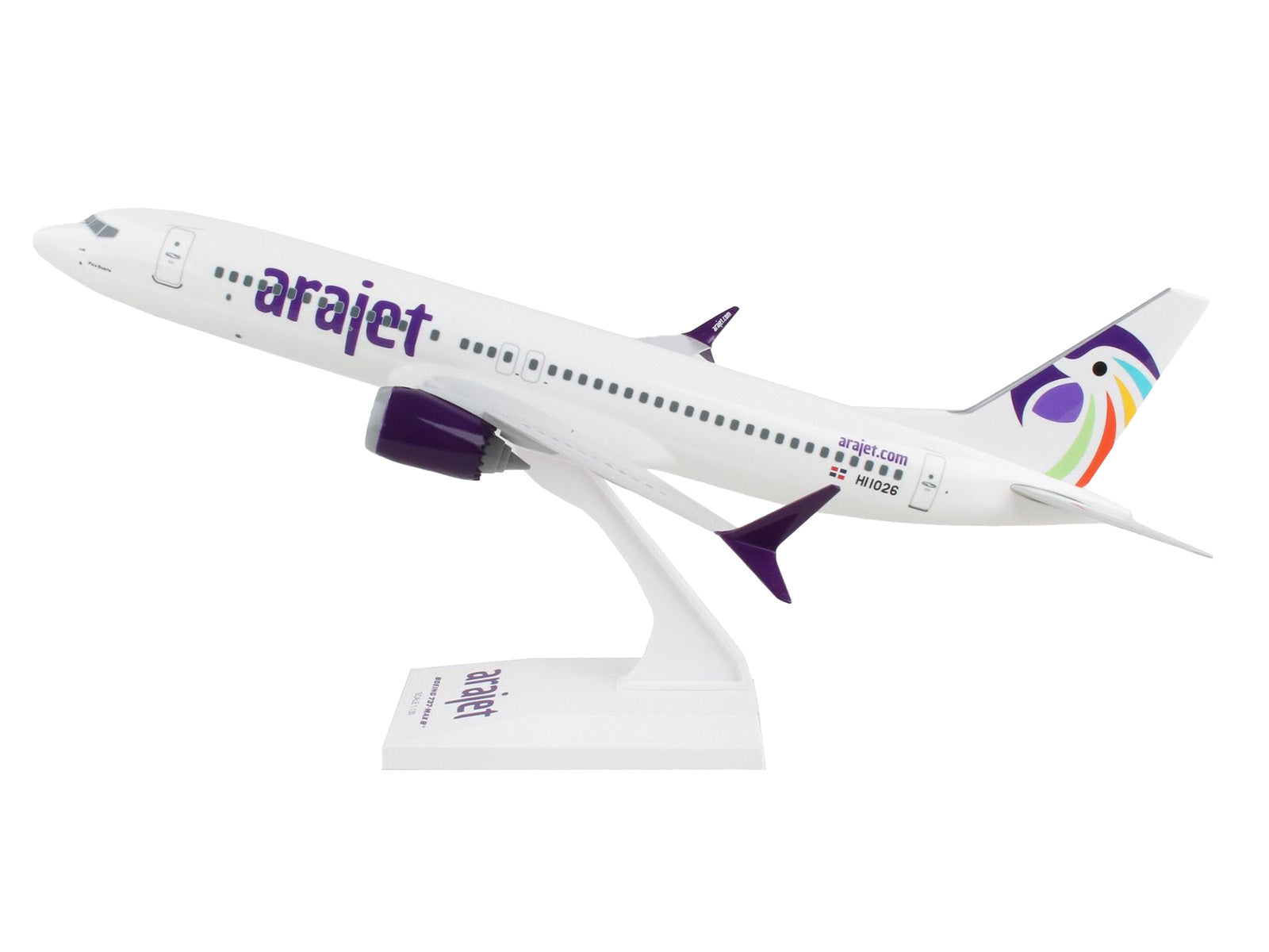 Boeing 737 MAX 8 Commercial Aircraft "Arajet" (HI1026) White with Tail Graphics (Snap-Fit) 1/130 Plastic Model by Skymarks - Premium Model Kits(To Built) from Skymarks - Just $80.99! Shop now at Rapidvehicles