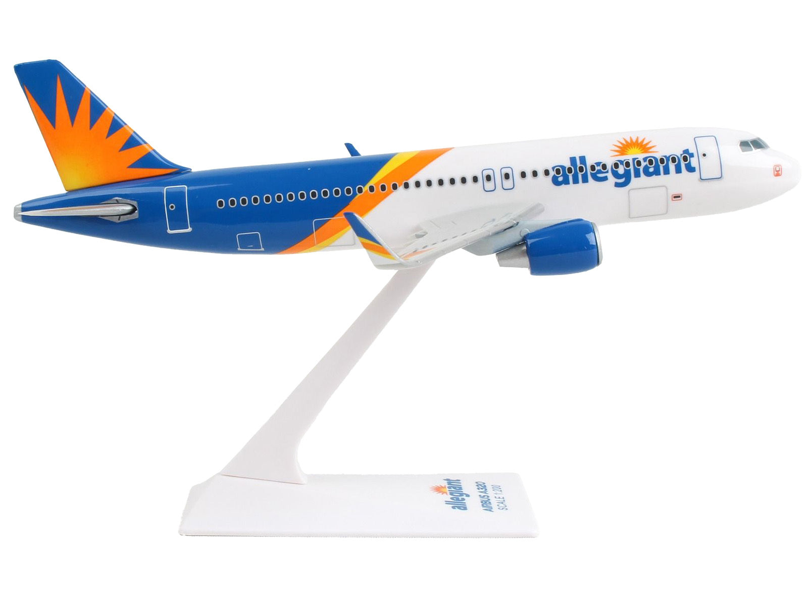 Airbus A320 Commercial Aircraft "Allegiant Air" (N246NV) White and Blue with Orange Stripes (Snap-Fit) 1/200 Plastic Model by Skymarks - Premium Aircrafts and War Planes from Skymarks - Just $36.99! Shop now at Rapidvehicles