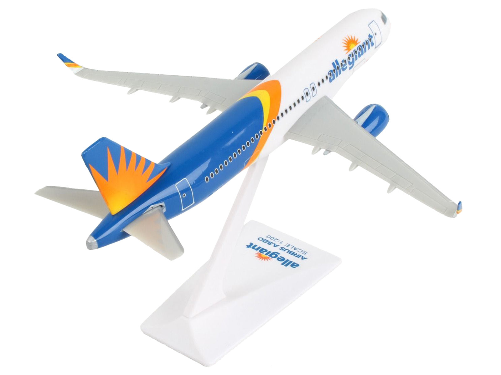 Airbus A320 Commercial Aircraft "Allegiant Air" (N246NV) White and Blue with Orange Stripes (Snap-Fit) 1/200 Plastic Model by Skymarks - Premium Aircrafts and War Planes from Skymarks - Just $36.99! Shop now at Rapidvehicles