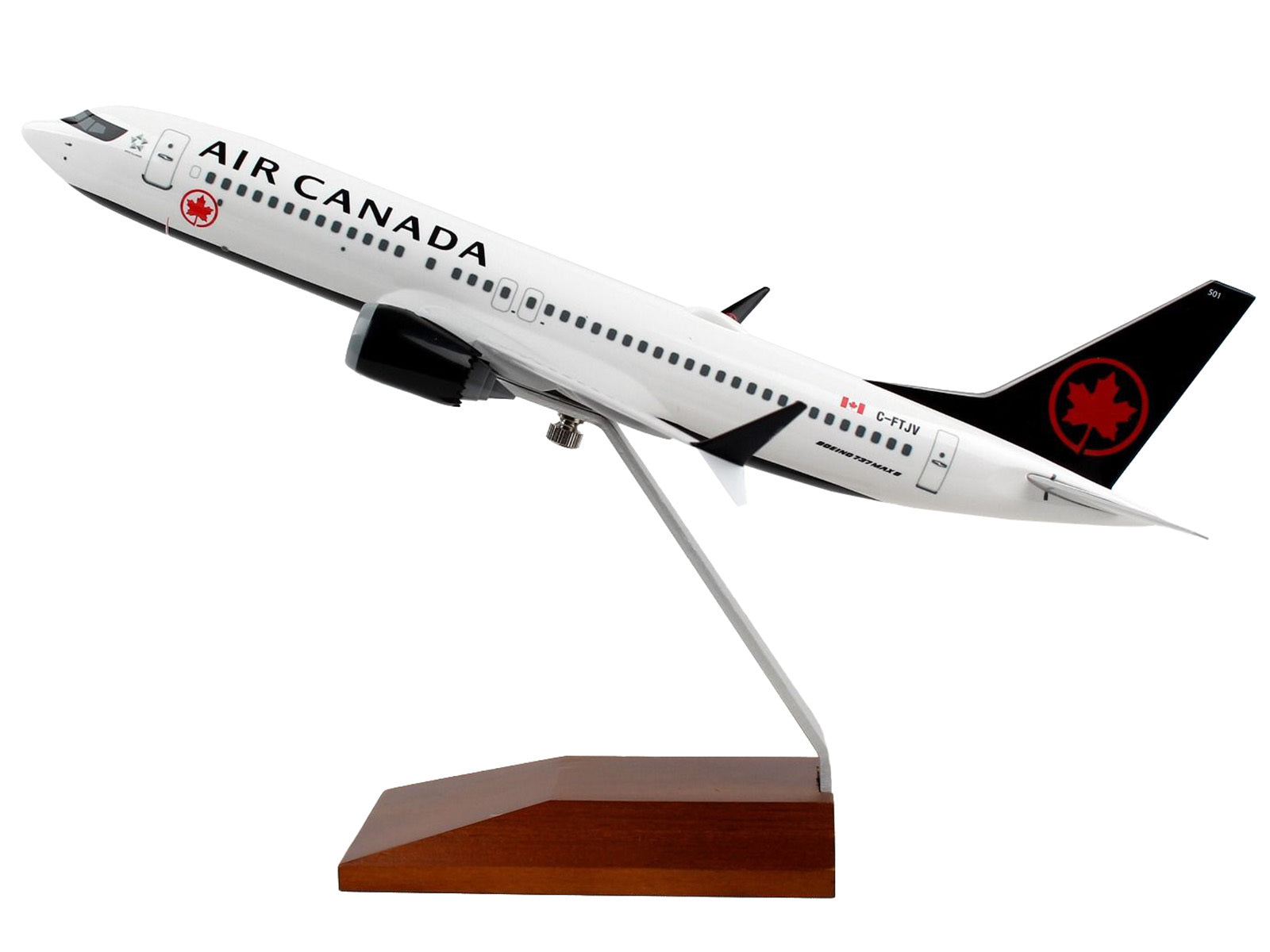 Boeing 737 MAX 8 Commercial Aircraft "Air Canada" (C-FTJV) White with Black Tail (Snap-Fit) 1/130 Plastic Model by Skymarks - Premium Model Kits(To Built) from Skymarks - Just $97.99! Shop now at Rapidvehicles