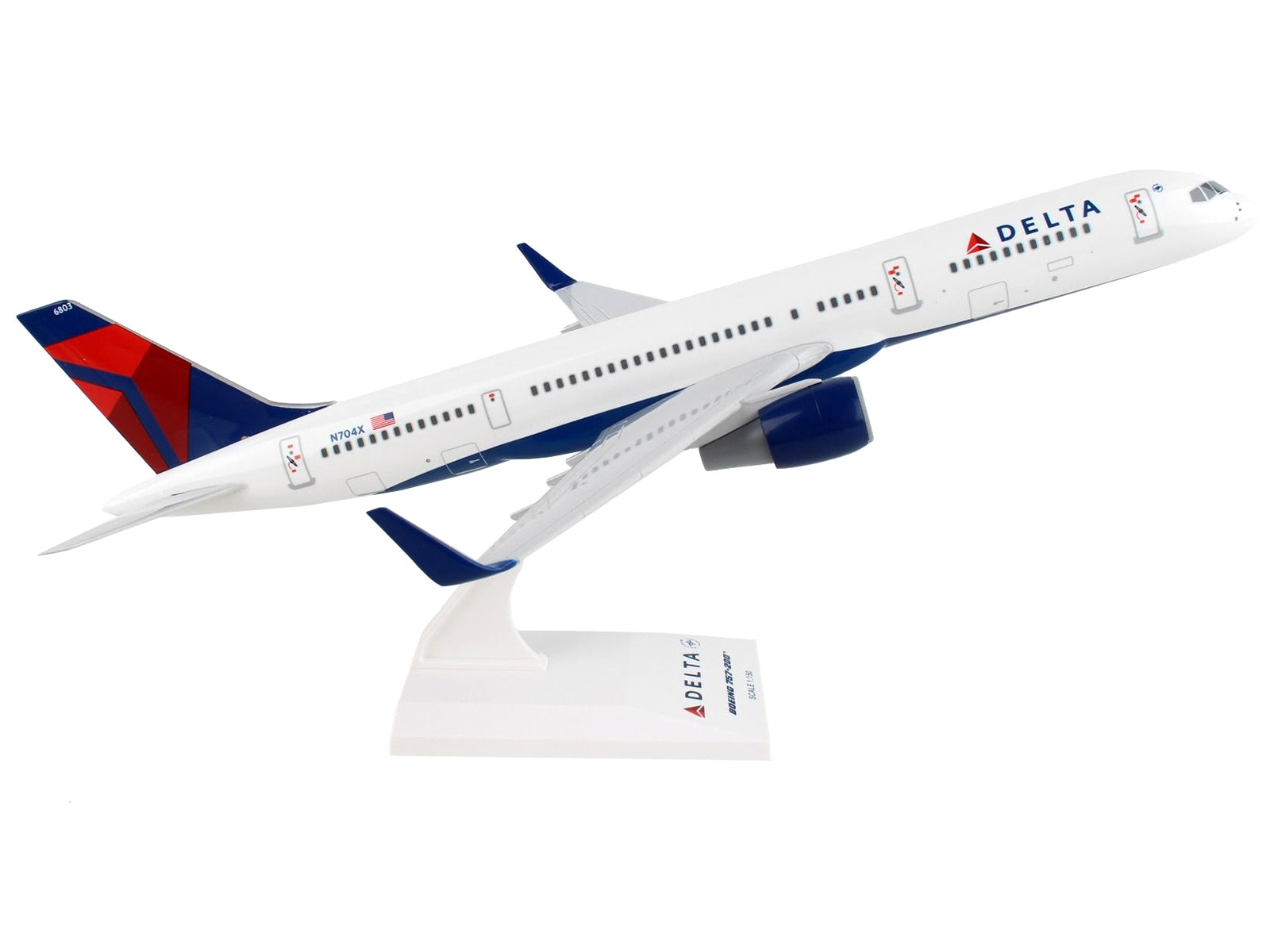 Boeing 757-200 Commercial Aircraft "Delta Air Lines" (N704X) White with Red and Blue Tail (Snap-Fit) 1/150 Plastic Model by Skymarks - Premium Boeing from Skymarks - Just $73.99! Shop now at Rapidvehicles