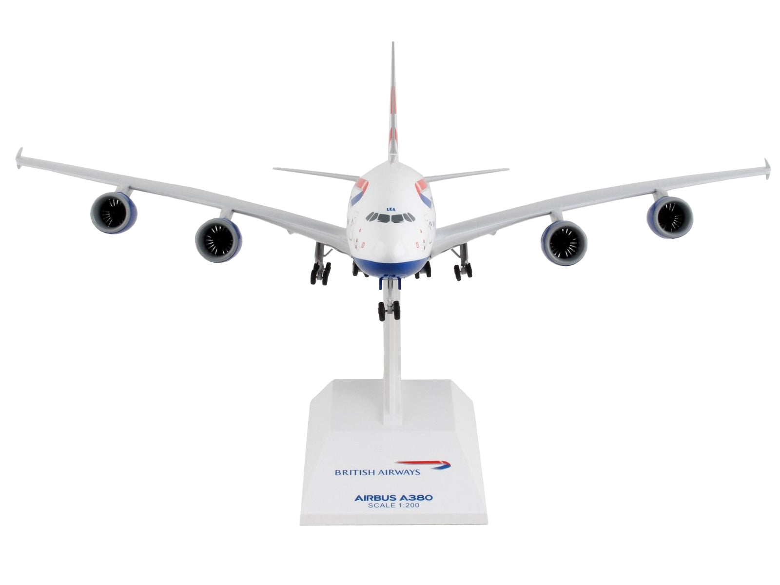 Airbus A380 Commercial Aircraft with Landing Gear "British Airways" (G-XLEA) White with Tail Graphics (Snap-Fit) 1/200 Plastic Model by Skymarks - Premium Airbus from Skymarks - Just $95.99! Shop now at Rapidvehicles