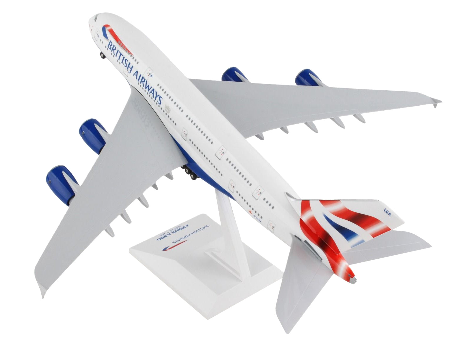 Airbus A380 Commercial Aircraft with Landing Gear "British Airways" (G-XLEA) White with Tail Graphics (Snap-Fit) 1/200 Plastic Model by Skymarks - Premium Airbus from Skymarks - Just $95.99! Shop now at Rapidvehicles