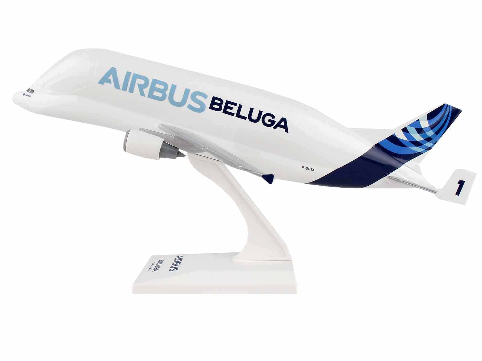 Airbus Beluga 1 Commercial Aircraft "Airbus Beluga" (F-GSTA) White with Blue Tail (Snap-Fit) 1/200 Plastic Model by Skymarks - Premium Airbus from Skymarks - Just $79.99! Shop now at Rapidvehicles