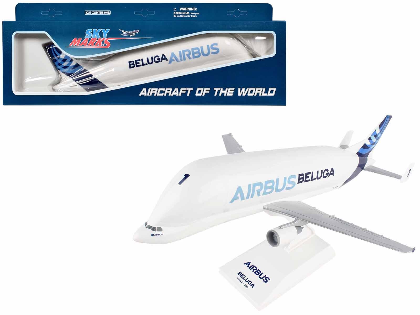 Airbus Beluga 1 Commercial Aircraft "Airbus Beluga" (F-GSTA) White with Blue Tail (Snap-Fit) 1/200 Plastic Model by Skymarks - Premium Airbus from Skymarks - Just $79.99! Shop now at Rapidvehicles