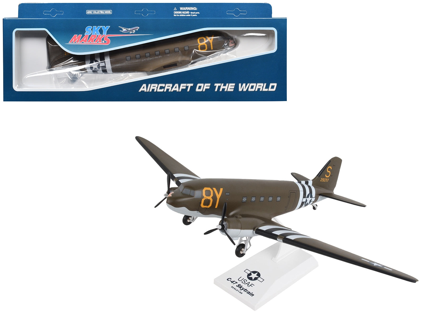 Douglas C-47 Skytrain Transport Aircraft "Stoy Hora United States Army Air Forces" (292717) Olive Drab (Snap-Fit) 1/80 Plastic Model by Skymarks - Premium Aircrafts and War Planes from Skymarks - Just $89.43! Shop now at Rapidvehicles