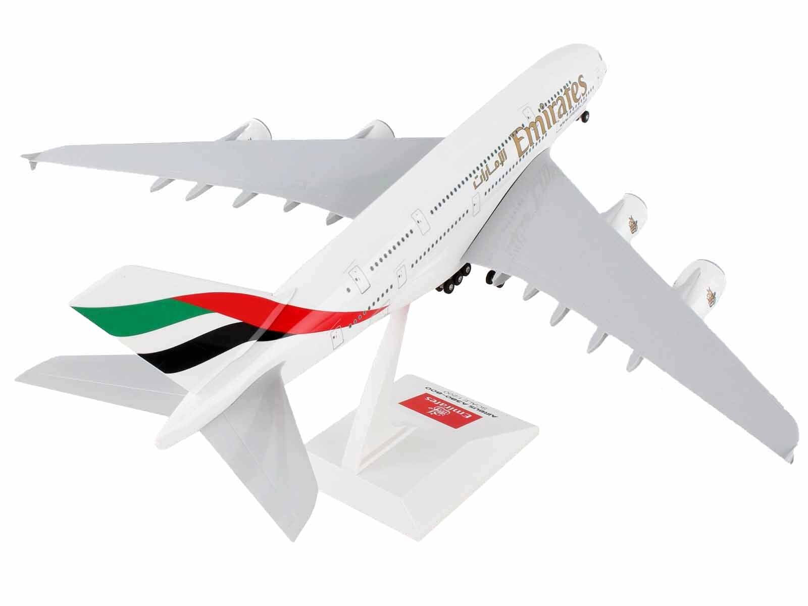 Airbus A380-800 Commercial Aircraft with Landing Gear "Emirates Airlines" (A6-EEA) White with Tail Graphics (Old Livery) (Snap-Fit) 1/200 Plastic Model by Skymarks - Premium Airbus from Skymarks - Just $95.99! Shop now at Rapidvehicles