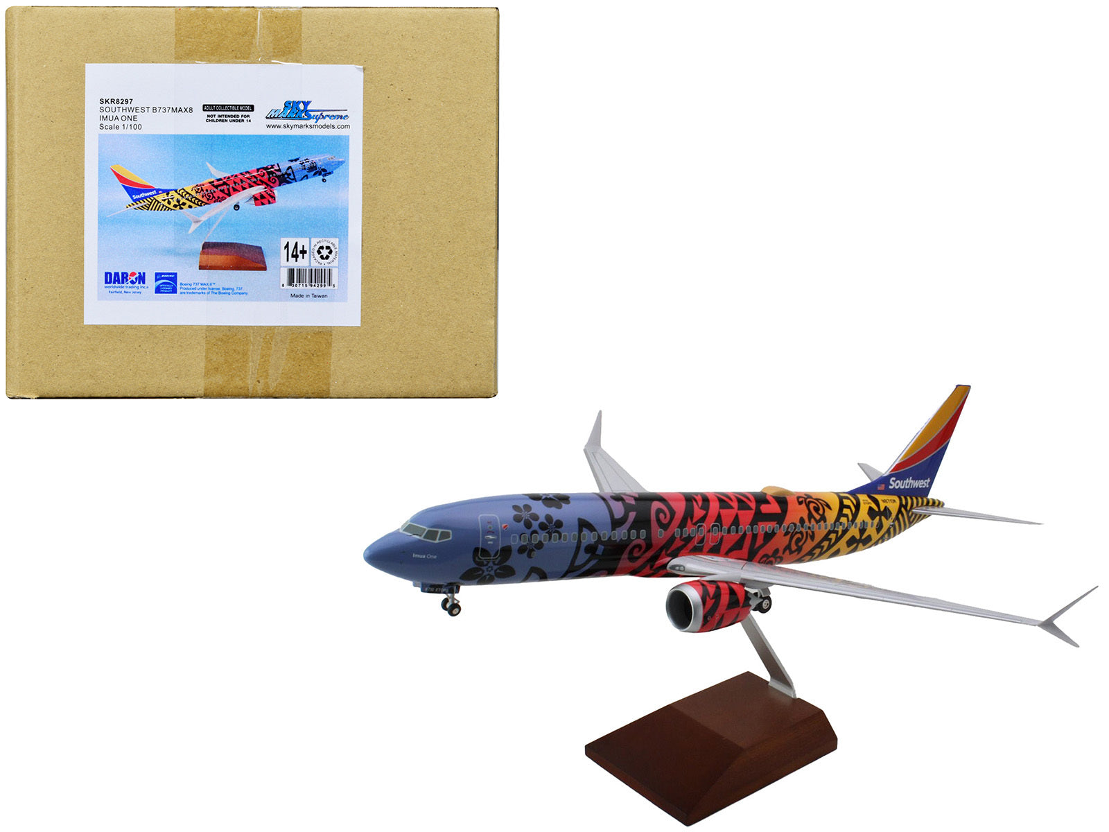 Boeing 737 MAX 8 Commercial Aircraft with Landing Gear "Southwest Airlines - Imua One" (N8710M) Hawaiian Livery (Snap-Fit) 1/100 Plastic Model by Skymarks - Premium Boeing from Skymarks - Just $231.99! Shop now at Rapidvehicles