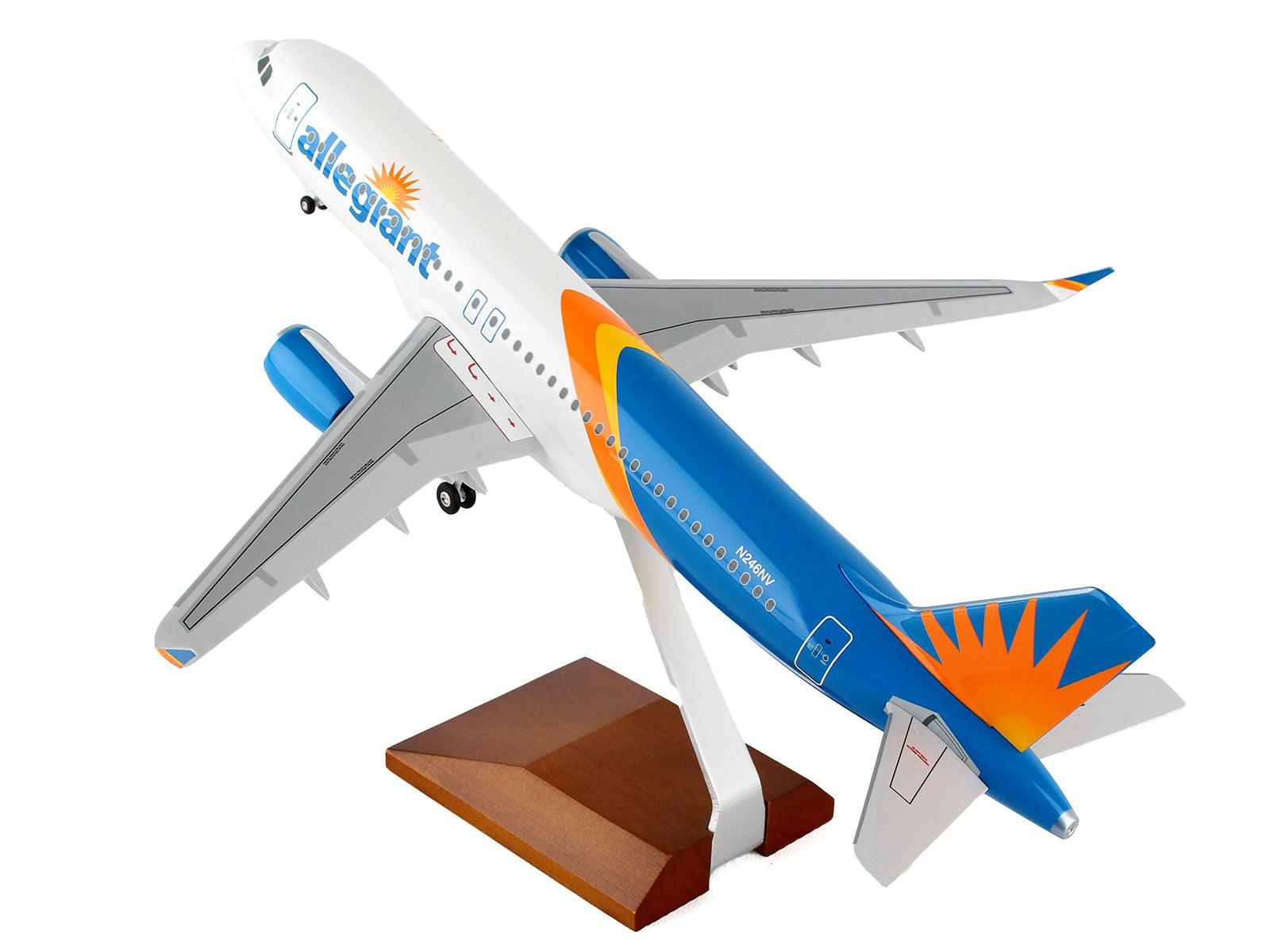 Airbus A320 Commercial Aircraft with Landing Gear "Allegiant Air" (N246NV) White and Blue with Orange Stripes (Snap-Fit) 1/100 Plastic Model by Skymarks - Premium Aircrafts and War Planes from Skymarks - Just $208.99! Shop now at Rapidvehicles