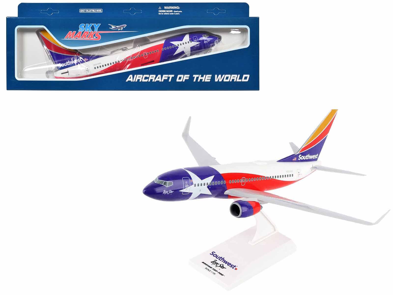 Boeing 737-700 Commercial Aircraft "Southwest Airlines - Lone Star One" (N931WN) Texas Flag Livery (Snap-Fit) 1/130 Plastic Model by Skymarks - Premium Boeing from Skymarks - Just $79.99! Shop now at Rapidvehicles