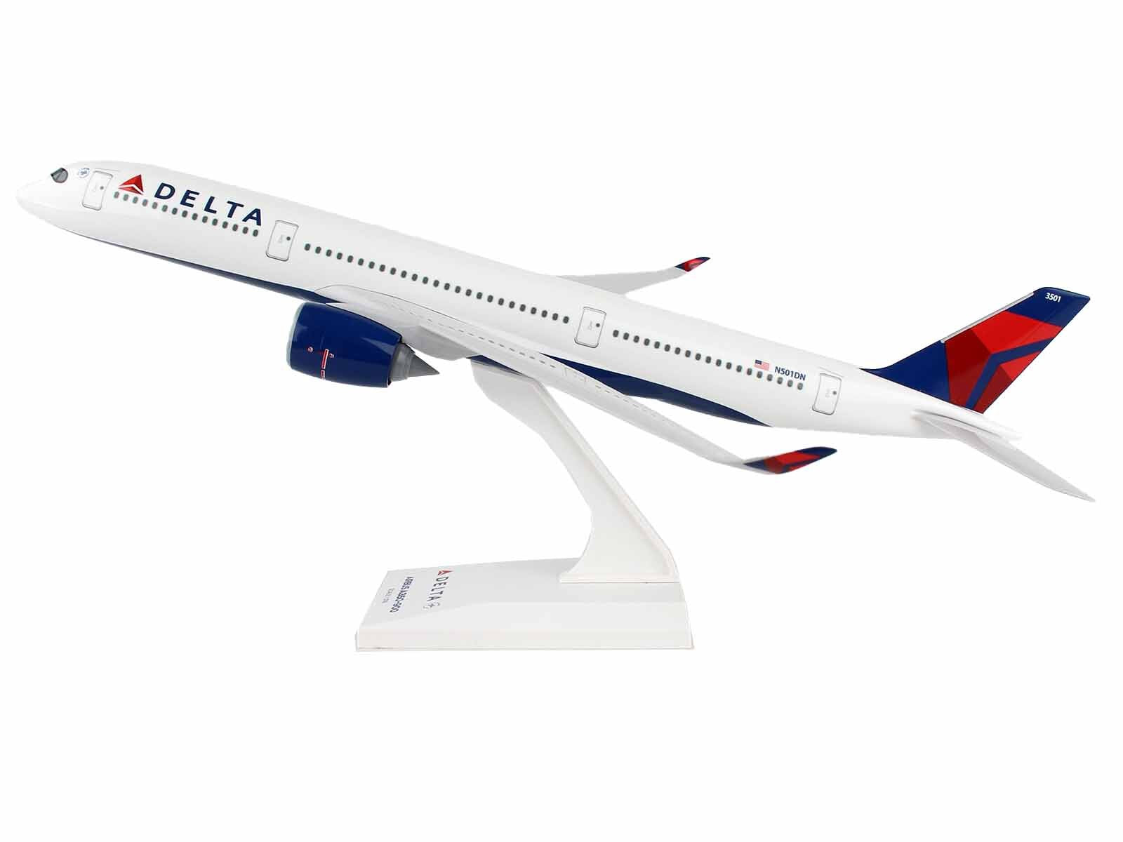 Airbus A350 Commercial Aircraft "Delta Air Lines" (N501DN) White with Red and Blue Tail (Snap-Fit) 1/200 Plastic Model by Skymarks - Premium Airbus from Skymarks - Just $79.99! Shop now at Rapidvehicles