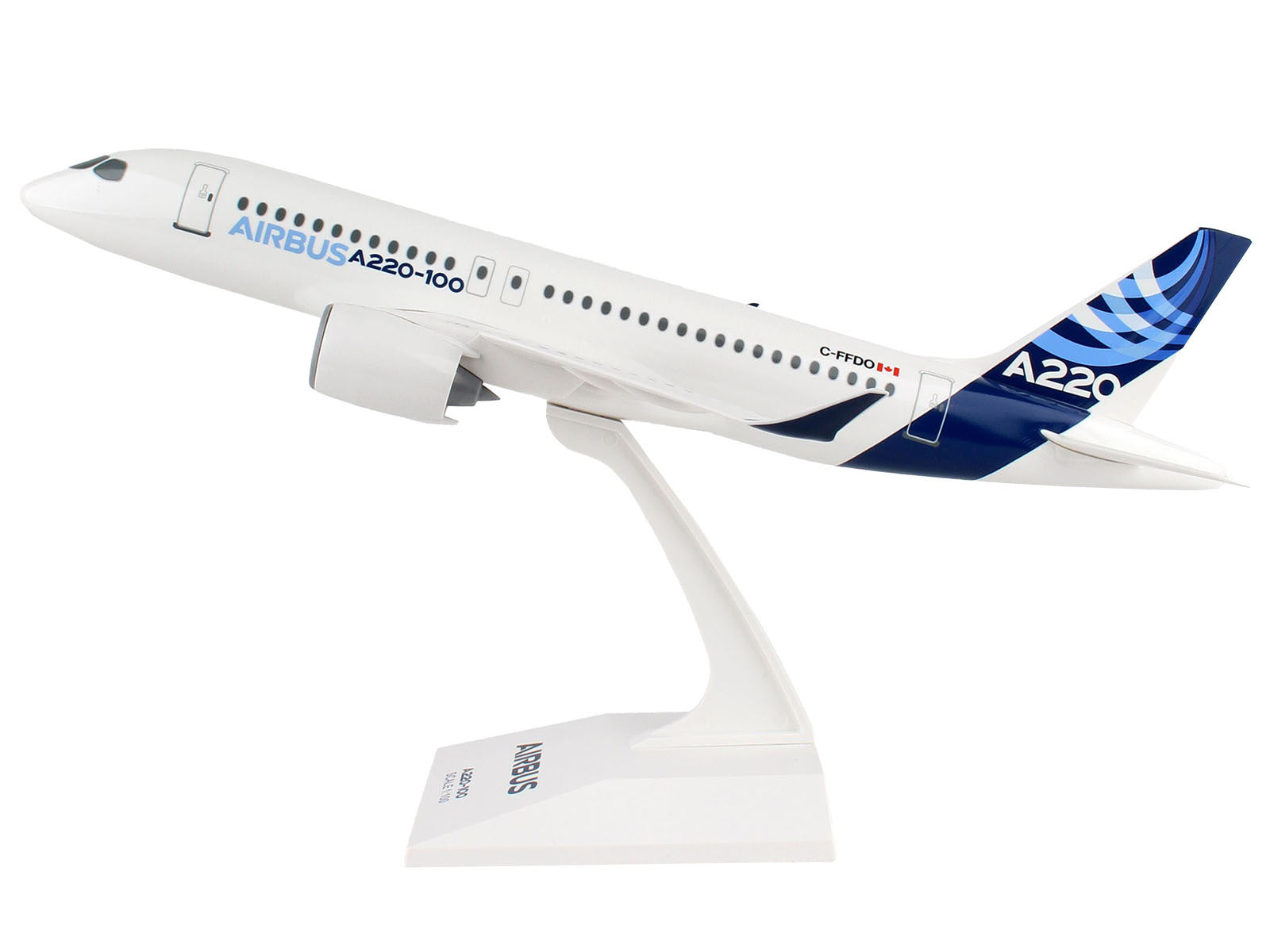 Airbus A220-100 Commercial Aircraft "Airbus Corporate Livery" (C-FFDO) White with Blue Tail (Snap-Fit) 1/100 Plastic Model by Skymarks - Premium Aircrafts and War Planes from Skymarks - Just $92.33! Shop now at Rapidvehicles