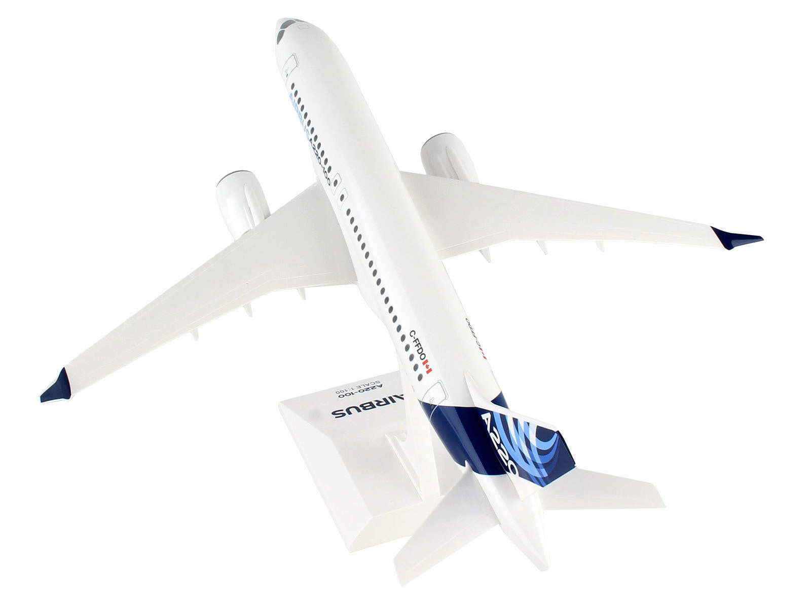 Airbus A220-100 Commercial Aircraft "Airbus Corporate Livery" (C-FFDO) White with Blue Tail (Snap-Fit) 1/100 Plastic Model by Skymarks - Premium Aircrafts and War Planes from Skymarks - Just $92.33! Shop now at Rapidvehicles