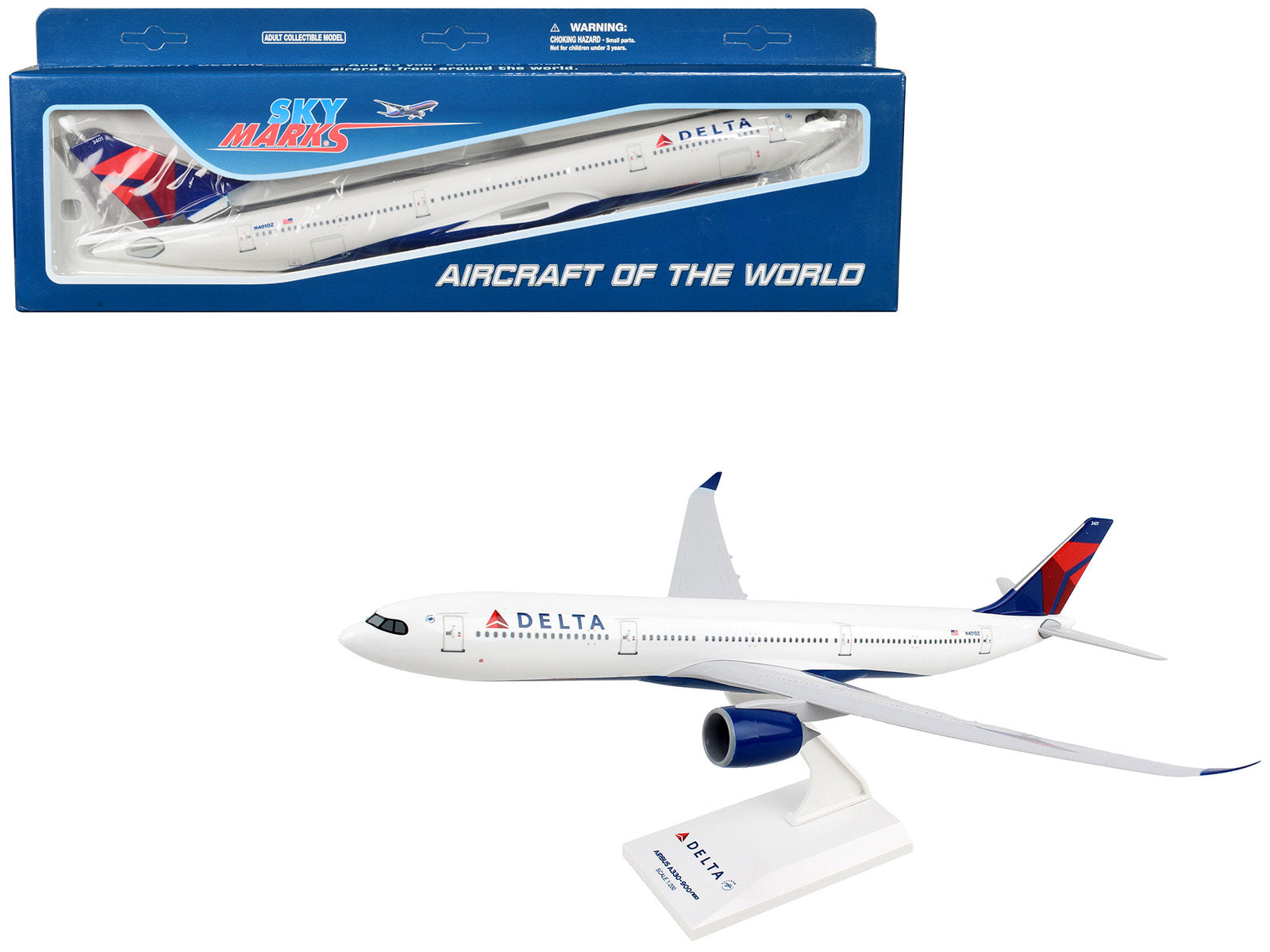 Airbus A330-900 Commercial Aircraft with Landing Gear "Delta Air Lines" (N401DZ) White with Blue and Red Tail (Snap-Fit) 1/200 Plastic Model by Skymarks - Premium Aircrafts and War Planes from Skymarks - Just $80.99! Shop now at Rapidvehicles