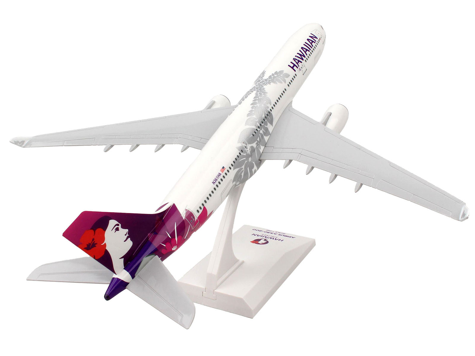 Airbus A330-200 Commercial Aircraft "Hawaiian Airlines" (N361HA) White with Purple Tail (Snap-Fit) 1/200 Plastic Model by Skymarks - Premium Aircrafts and War Planes from Skymarks - Just $80.80! Shop now at Rapidvehicles