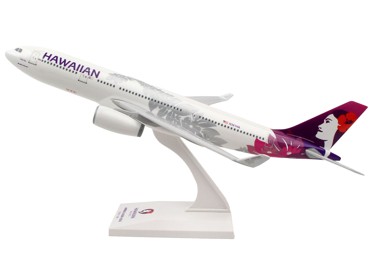 Airbus A330-200 Commercial Aircraft "Hawaiian Airlines" (N361HA) White with Purple Tail (Snap-Fit) 1/200 Plastic Model by Skymarks - Premium Aircrafts and War Planes from Skymarks - Just $79.58! Shop now at Rapidvehicles