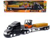 Peterbilt 387 Truck with Flatbed Trailer Black with Forklift and Hay Bales "Long Haul Trucker" Series 1/43 Diecast Model by New Ray - Premium Peterbilt Models from New Ray - Just $48.04! Shop now at Rapidvehicles