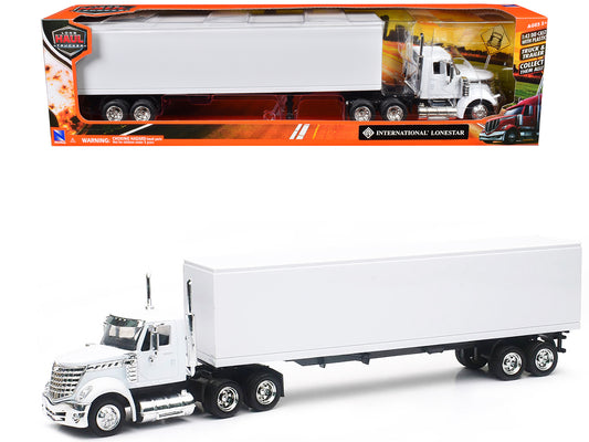 International LoneStar Truck with Dry Goods Trailer White "Long Haul Truckers" Series 1/43 Diecast Model by New Ray free shipping USA