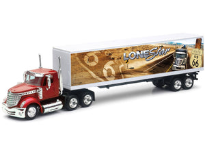 International LoneStar Truck Red Metallic with Trailer "Route 66" "Long Haul Trucker" Series 1/43 Diecast Model by New Ray - Premium International Models from New Ray - Just $54.52! Shop now at Rapidvehicles