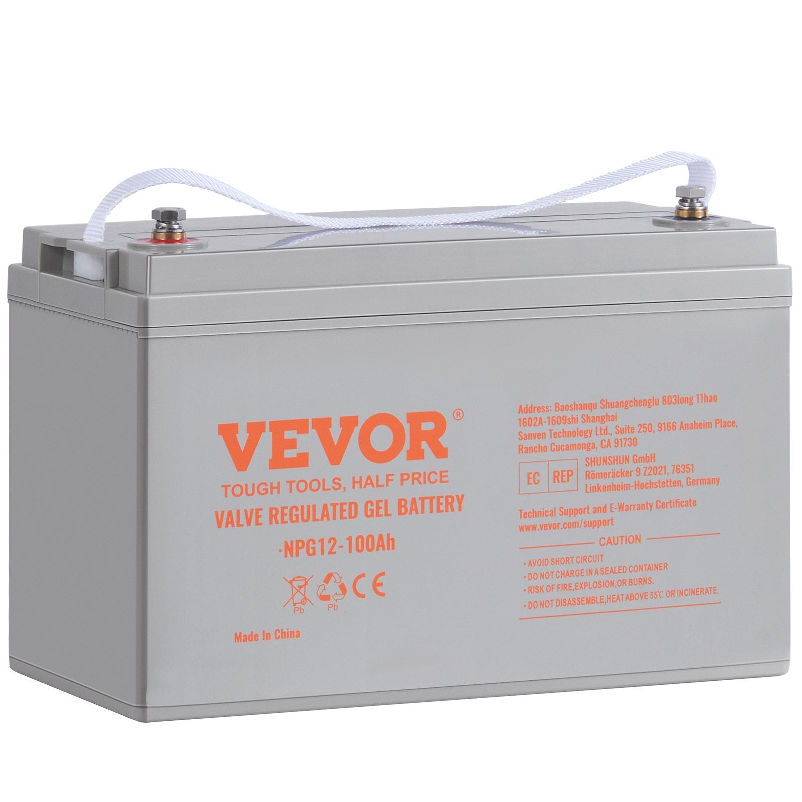 VEVOR Deep Cycle Battery, 12V 100 AH, AGM Marine Rechargeable Battery, High Self-Discharge Rate 800A Current, for RV Solar Marine Off-Grid Applications UPS Backup Power System, Tested to UL Standards - Premium Deep Cycle Battery from VEVOR - Just $232.69! Shop now at Rapidvehicles