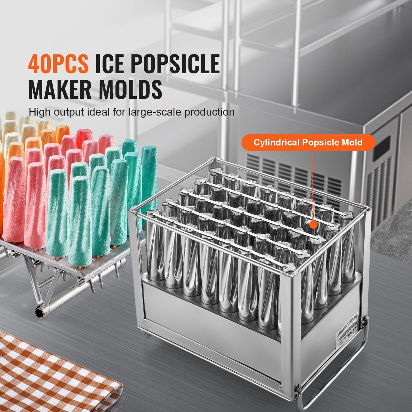 VEVOR Commercial Popsicle Molds 40PCS Cylindrical Ice Pop Molds - Premium Ice Machines from VEVOR - Just $136.76! Shop now at Rapidvehicles