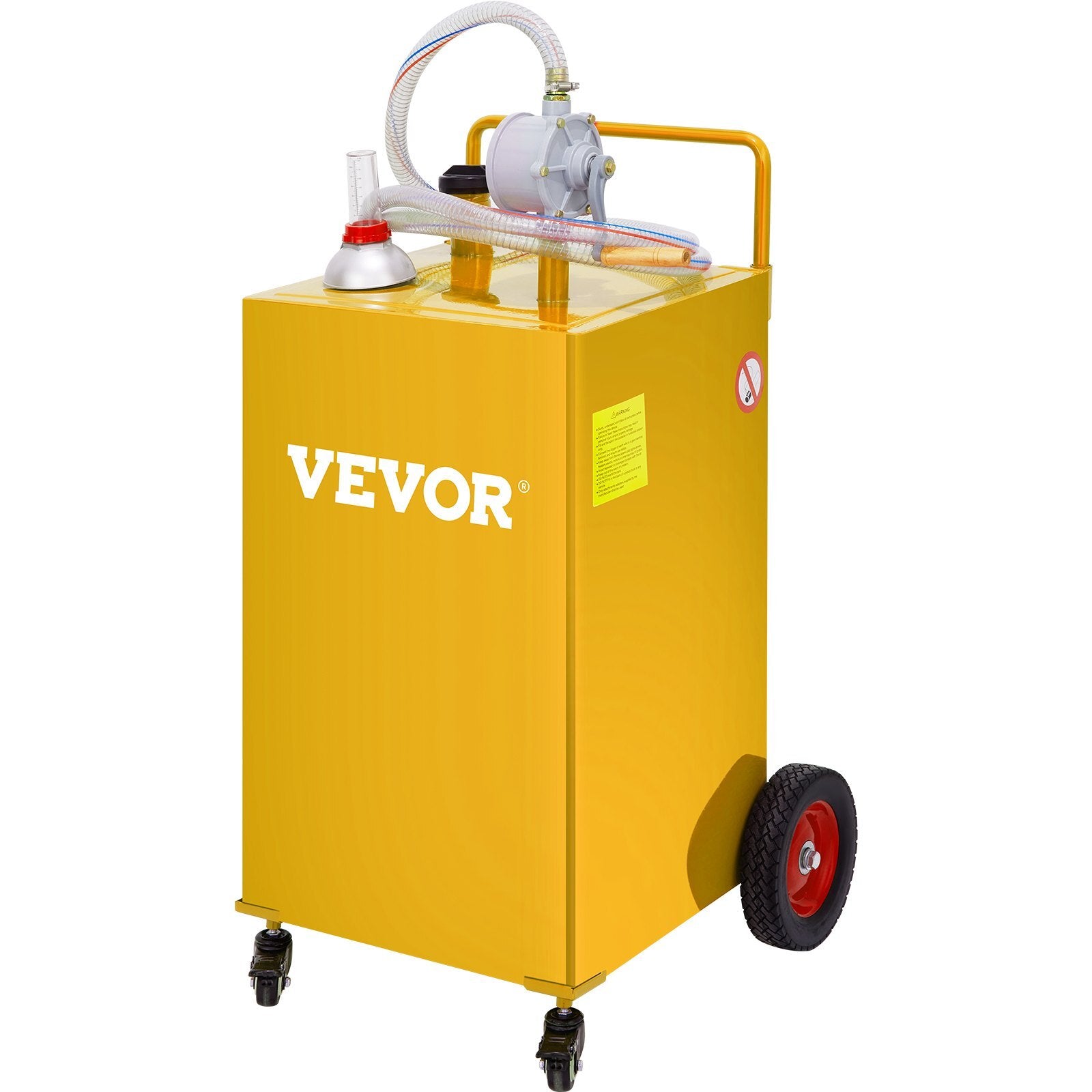 VEVOR 30 Gallon Fuel Caddy, Gas Storage Tank & 4 Wheels, with Manuel Transfer Pump, Gasoline Diesel Fuel Container for Cars, Lawn Mowers, ATVs, Boats, More, Yellow - Premium Fuel Caddy from VEVOR - Just $310.19! Shop now at Rapidvehicles