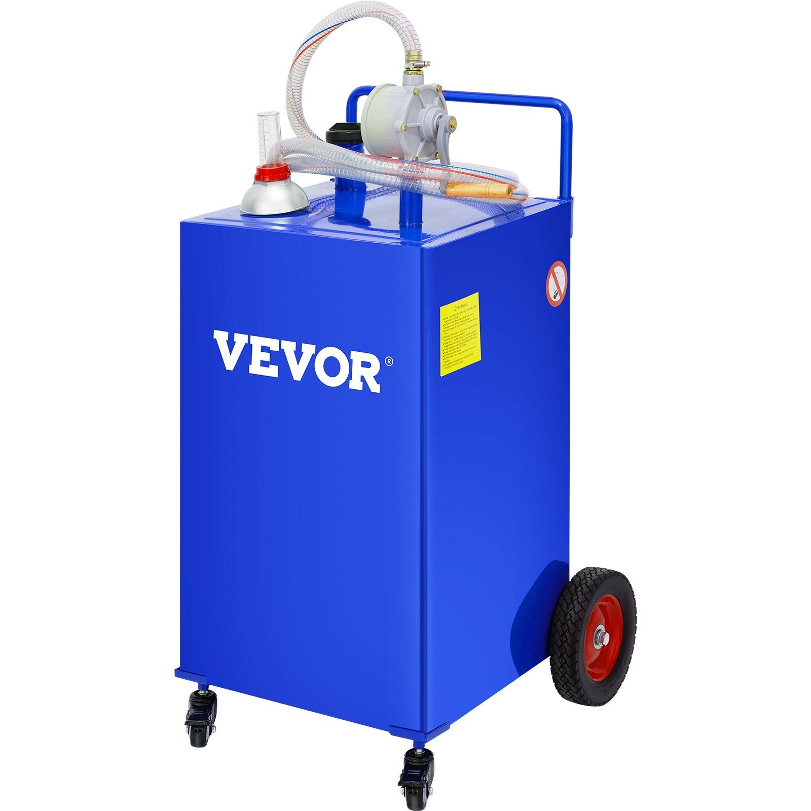 VEVOR 30 Gallon Fuel Caddy, Gas Storage Tank & 4 Wheels, with Manuel Transfer Pump, Gasoline Diesel Fuel Container for Cars, Lawn Mowers, ATVs, Boats, More, Blue - Premium Fuel Caddy from VEVOR - Just $313.01! Shop now at Rapidvehicles