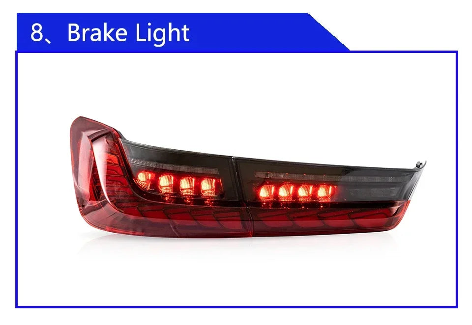 Car Taillights For BMW 3 Series G20 G28 320i 325i 330i 2020-2024 Upgrade LED Dynamic Dragon Scale Taillight Accessories Assembly
